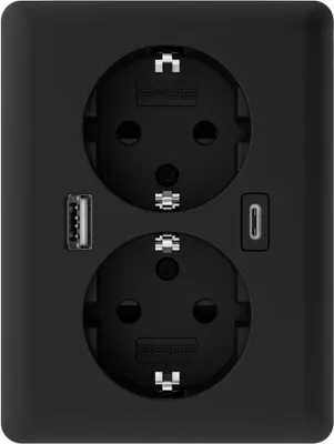 Immagine prodotto di 2USB 2U-449719 Presa da incasso con USB-C®, con uscita di ricarica USB Nero (opaco)