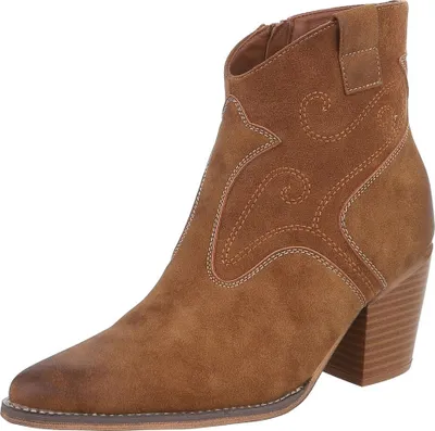 Produktbild von Ital-Design Damen Stiefeletten Leicht gefüttert Wildlederoptik, Lederoptik Western- & Bikerboots 90110089 Camel Gr.  36