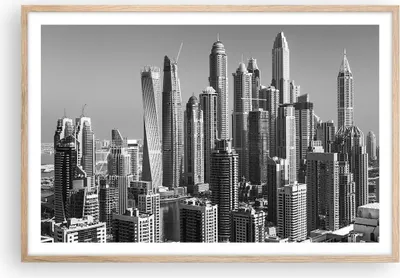 Produktbild von Gerahmtes Poster - Rahmen in heller Eiche - Wolkenkratzer Fotografie Dubai - 91,5x61 cm - Wand Bild - Wanddeko - Wandbilder - Kunstposter - Wandposter - Bilderrahmen - Bilder - P2NAA91x61-4388