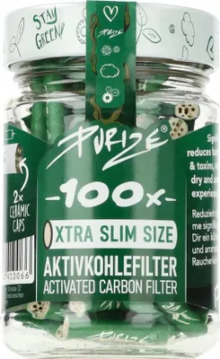 Image de Purize extra Slim Size 100 pièces verre 6 mm filtre à charbon actif VERT