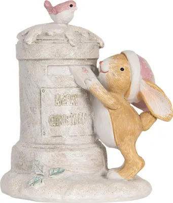 Immagine prodotto di Clayre & Eef Figura decorativa di coniglio 11x8x11 cm Plastica beige