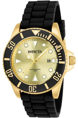 Produktbild von Invicta Pro Diver 90302 Herrenuhr - Quarzwerk - Edelstahl mit goldenem Zifferblatt - 44 mm