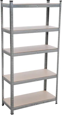 Produktbild von Schwerlastregal 180x90x40cm, silber, 175kg Traglast pro Boden, Lagerregal für Keller, Werkstatt und Garage, 5 Böden