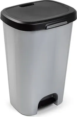 Produktbild von PlasticForte Treteimer - grau - Eimer mit Deckel - 50 liter