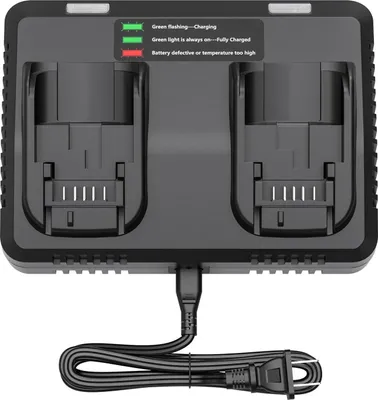 Produktbild von Akkuladegerät für Elektrowerkzeuge - Doppel-Ladegerät 6A - Li-Ion 18–60 V - Schnellladung - EU-Stecker 220 V - Beige