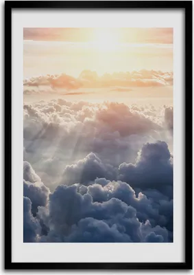 Produktbild von Bild - Bilderrahmen - Foto - 70 cm x 100 cm - MDF - Rahmen - Wandkunst - Flug über die Wolken