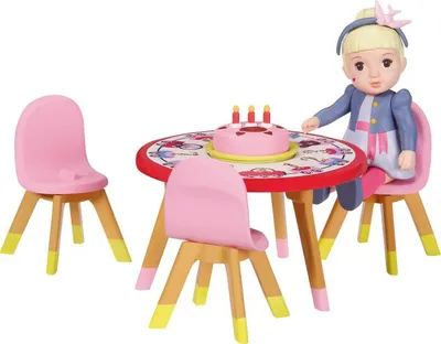 Obrázek produktu pro BABY born Minis Sada s narozeninovým stolem, židličkami a panenkou