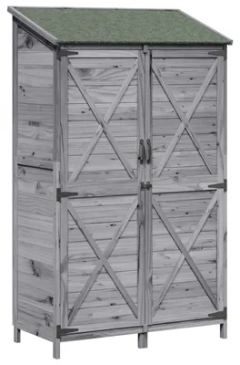Obrázok produktu pre Záhradný prístrešok Sivá 106 x 56 x 176,5 cm Kompozitné drevo