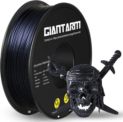 Seiden-PLA 3D-Filament 1,75 mm, 1 kg, seidenschwarz