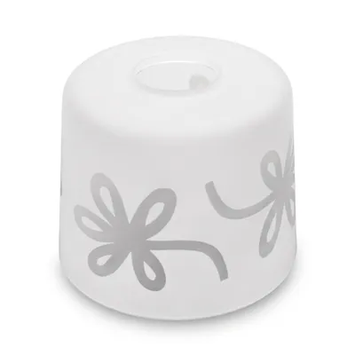 Obrázek produktu pro LUXOLAR, skleněný stínidlo, patice E27, bílá, matná, design mléčné skla, květinový motiv, průměr 13 cm, výška 11 cm