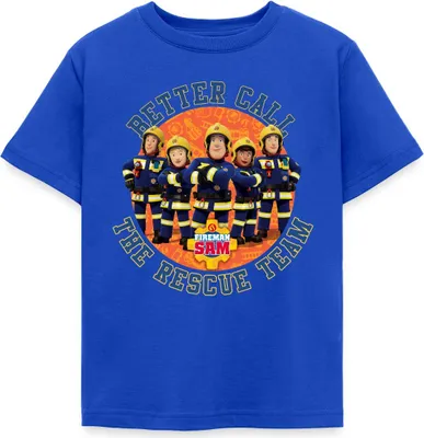 Produktbild von Spreadshirt Feuerwehrmann Sam™ Better Call The Rescue Team Kinder T-Shirt, 98/104 (3-4 Jahre), Royalblau