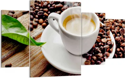 Produktbild von Bild auf Leinwand - Leinwandbild - Kaffee Tasse Espresso heiß - 160x90cm - Wand Bild - Wanddeko - Leinwanddruck - Bilder - Kunstdruck - Wanddekoration - Leinwand bilder - Wandkunst - DL160x90-2546