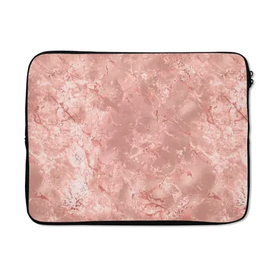Produktbild von MuchoWow® Laptop Hülle 17 Zoll Laptoptasche Rosa - Marmor - Muster - Zipper - Schutzabdeckung