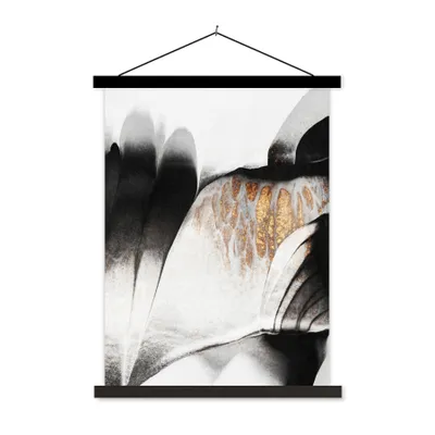 Produktbild von MuchoWow® Textilposter Gold - Abstrakt - Design 40x53 cm mit schwarzem Rahmen - Abbildung