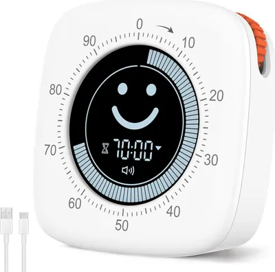 Produktbild von Visueller 100-Minuten-Timer mit Stumm- und Vibrationsmodus – ideal für Küche und Arbeitszimmer