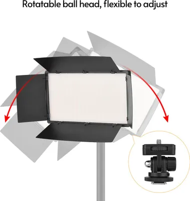 Zdjęcie produktu dla Andoer LED-800 LED-Videoleuchte, profesjonalny panel fotograficzny, 800 sztuk, jasne diody, regulowana temperatura dwukolorowa, 3200–5600 K, regulowana jasność za pomocą przysłony, otwór na śrubę 1/4 cala, głowica kulowa, uchwyt do montażu na zimnej stopce do studia plenerowego, transmisji na żywo, konferencji, makijażu