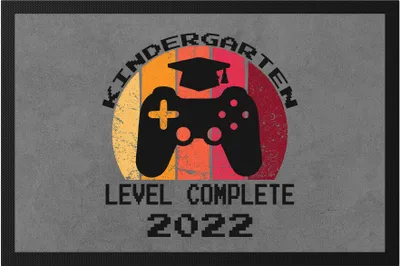 Produktbild von Kindergarten Level Complete 2022 Fußmatte  Einschulung 1. Klasse Geschenkidee Grundschule Zocker Gaming