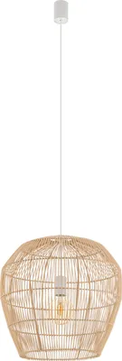 Image de Suspension HAITI S en bois naturel et blanc, 1xE27x25W, bambou, dimensions : 160x43x43 cm, IP20, Nowodvorski Lighting