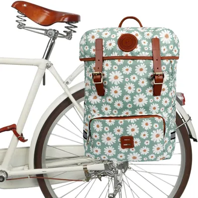Productafbeelding van Fietstas waterdichte canvas fietsen laptop rugzak seat - Schoudertas voor Outdoor Reizen School