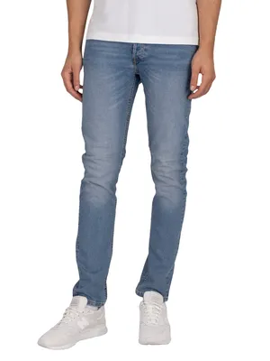 Produktbild von Jack & Jones 12203510, Jeans, Erwachsener, Blau, Baumwolle, Elasthan, Nicht bleichen, Feinwäsche (30°C)