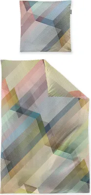 Produktbild von Irisette Wave Mako-Satin Bettwäsche 135x200 Streifen Rauten multi bunt 8691-90