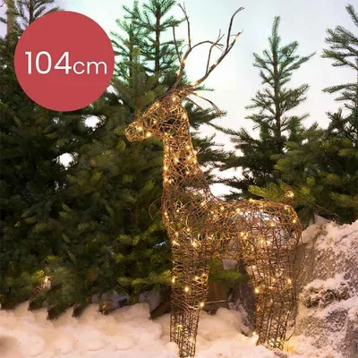 Productafbeelding van LED hert l45b24h104 cm 72l bruin Lumineo | voor binnen en buiten