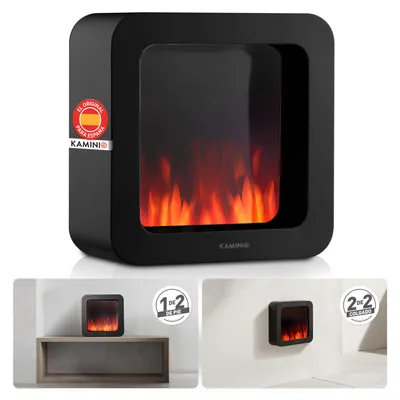 Imagen del producto de KAMINIO Chimenea eléctrica de mesa MIA L: Chimenea eléctrica decorativa para mesa con efecto de llama 3D, batería de larga duración para uso portátil - Color, Imagen generada por IA