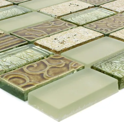 Produktbild von Mosaikfliesen Glas Naturstein Piroshka Gold