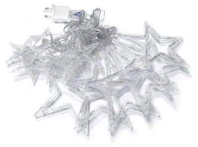 Productafbeelding van LILIIN LED kerstverlichting, 3 meter lang, met 138 LED's, sterrenvorm, warm wit licht, 8 lichtmodi, afstandsbediening met timer, geschikt voor kerst, bruiloft, feest
