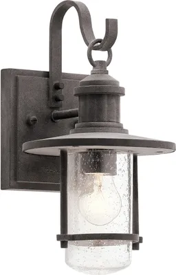 Obrázek produktu pro Venkovní nástěnné svítidlo, patinovaný zinek, E27, 60 W, Riverwood, Kichler