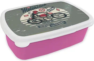 Produktbild von KitchenYeah® Lunchbox Brotzeit Brotdose 17x11 cm Motorrad - Retro - Zitat Kinder Brotzeitdose - Lunchpaket - Brotkasten  - Sandwich Box