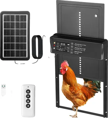 Obrázek produktu pro Automatická dvířka kurníku, solární pohon, dálkové ovládání, evropská norma