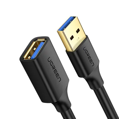 Produktbild von Ugreen Kabel Verlngerungsadapter USB 3.0 (weiblich) - USB 3.0 (mnnlich) schwarz (3m)