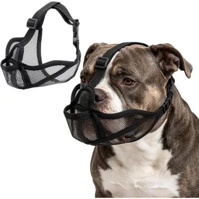 Image de Cage pour museau de bouledogue français, cage pour museau court, tissu en filet souple, respirant, réglable, noir, taille L
