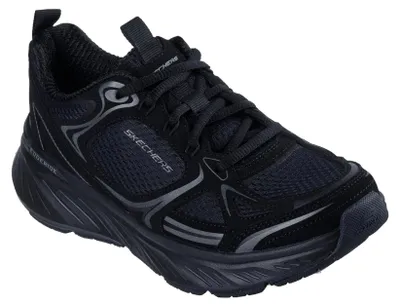 Produktbild von Skechers Edgeride Silver Eclipse-Sneaker für Damen, Schwarzer Netzstoff mit Dura