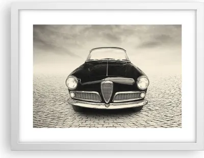 Produktbild von Gerahmtes Poster - Weißer Rahmen - Alpha Romeo Giuletta - 40x30 cm - Wand Bild - Wanddeko - Wandbilder - Kunstposter - Wandposter - Bilderrahmen - Bilder - Kunstdruck - Wandbild - P2WAA40x30-4210