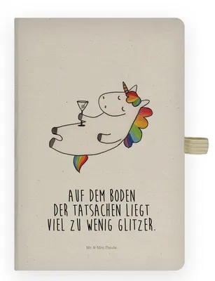 Produktbild von Mr. & Mrs. Panda Journal Einhorn Cocktail - Transparent - Geschenk, Skizzenbuch, Rum, Tagebuch, Einhörner, Unicorn, notizbuch, Caipirinha, Geburtstag, Spruch, Kladde