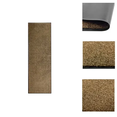 Image de vidaXL Tapis de sol Lavable Marron 60x180 cm - Tapis de sol