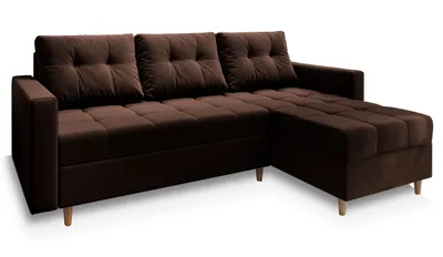 Produktbild von Masseno Ecksofa MILO L mit Schlaffunktion L-Form, Sofa mit Bettkasten, Wohnzimmersofa, Couch, Soffa, Bettsofa, Couchgarnitur- Braun, KRONOS 06