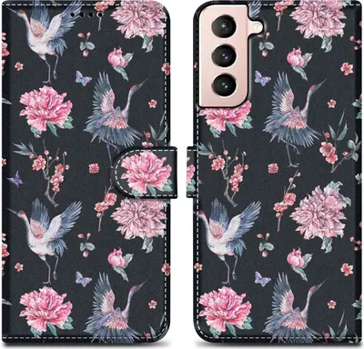 Image de Cadorabo Housse de protection pour Samsung Galaxy S21 PLUS Housse Design Noir Housse pour portable Etui Magnétique Case Cover