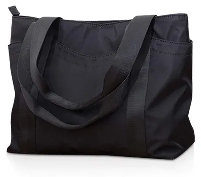 Imagen del producto de Bolso de hombro de nylon para mujer, hecho a mano, con cierre de cremallera