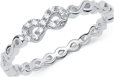 Produktbild von 925er silber Infinity Ring mit Zirkonia SR0374 (Größe: 60mm)