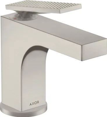 Produktbild von Einhebel-Waschtischmischer AXOR CITTERIO 90 m ZAG HGri Rautenschliff Stain st optic Hebelgriff, Rautenschliff stainless steel optic