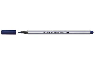 Immagine prodotto di Pennarello premium con punta a pennello per linee di larghezza variabile - STABILO Pen 68 brush - Penna singola - Blu di Prussia