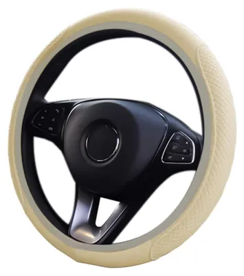 Immagine prodotto di Copertura per volante universale, 38 cm, in microfibra, antiscivolo e traspirante, color beige