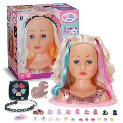 Produktbild von BABY born Stylingkopf Regenbogen 27 cm mit Zubehör & Make-up