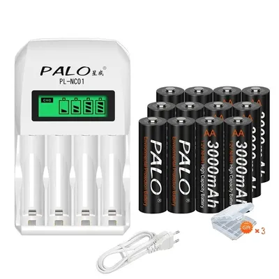 Image de Batterie rechargeable, capacité de 2000mAh, compatible avec différents appareils, chargeur 12AA 1
