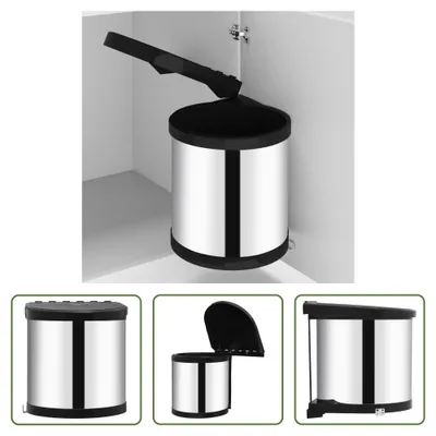 Produktbild von The Living Store Küchen-Einbau-Mülleimer Edelstahl 8 L
