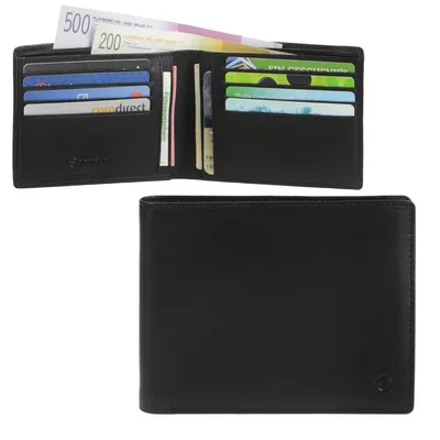 Produktbild von Esquire Geldbörse SLIM Herren schwarz Leder flach Portemonnaie Kartengeldbörse 3025-11-00