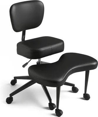 Immagine prodotto di Sedia ergonomica per la meditazione, adatta a diverse posizioni di seduta, con supporto lombare e ruote, regolabile in altezza, ideale come sedia per lo yoga